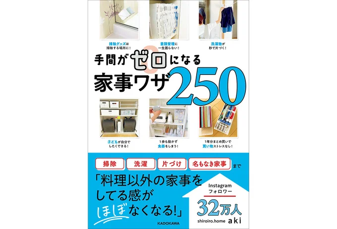 akiさんの新刊『手間がゼロになる家事ワザ250』が発売中！