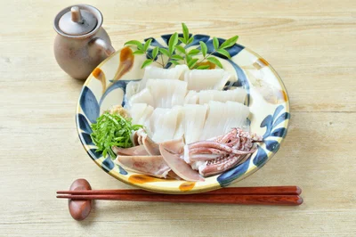 山形県のスルメイカを使ったお刺身は、驚くほどの甘み