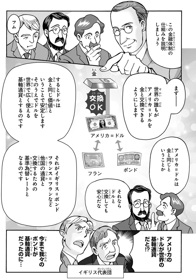 アメリカ＝ドルを金と交換できるようにします