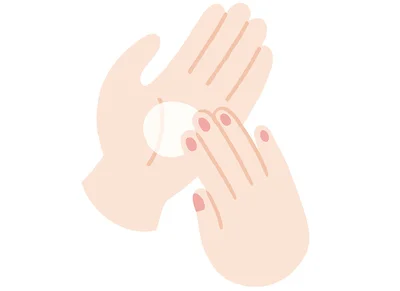手のひらをパレットにして化粧水も乳液も5点置き！どの部分に置けばいい？（▶︎次の画像へ）