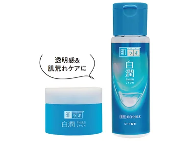 （右）肌ラボ 白潤 薬用美白化粧水［医薬部外品］ 170ml ￥814（編集部調べ）／ロート製薬（左）肌ラボ 白潤 薬用美白ジェル［医薬部外品］ 100ℊ￥1,210（編集部調べ）／ロート製薬