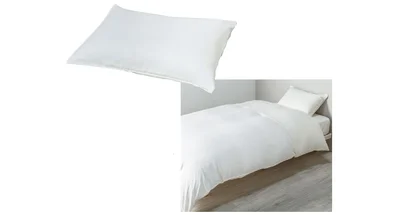 newmineピローケース 90×45cm全2色 各￥6,600、newmine フェイスラインカバー150×50cm 全2色 各￥11,000／nishikawa