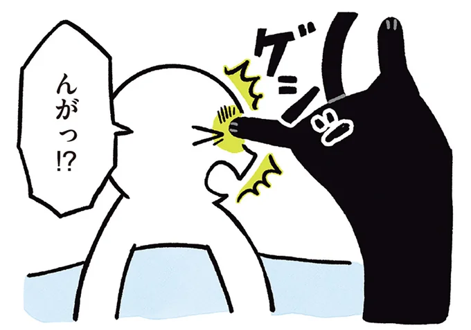 顔面にキック！
