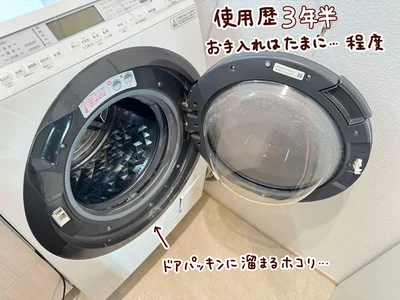 ドアパッキンに溜まるホコリ…