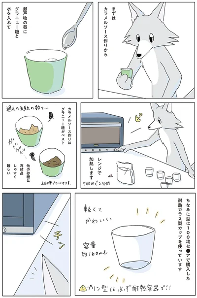 まずはカラメルソース作りから