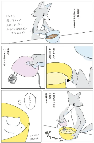 泡だて器でよく混ぜ合わせます