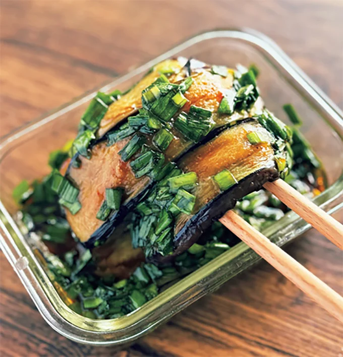 こくうまのにらだれにやみつき！「なすのうますぎ漬け」