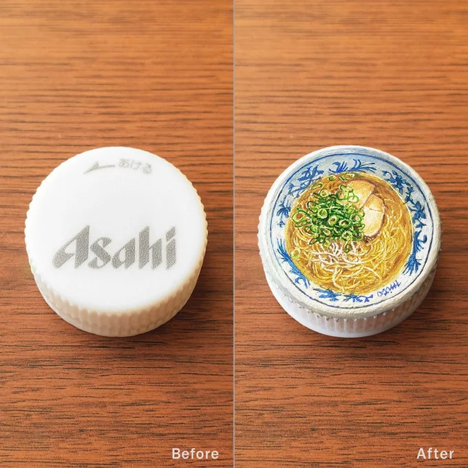 6.9万いいね！ボトルキャップに描かれたのは塩ラーメン！▶次はイラストの正体へ！（⇒次へ）