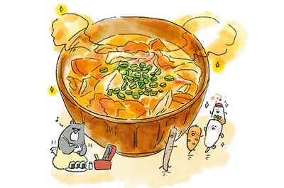 子どもの夜泣き対応に追われるパパママ。届いた夜食「水曜日の豚汁」が心と体にしみわたる！／疲れた人に夜食を届ける出前店（3）