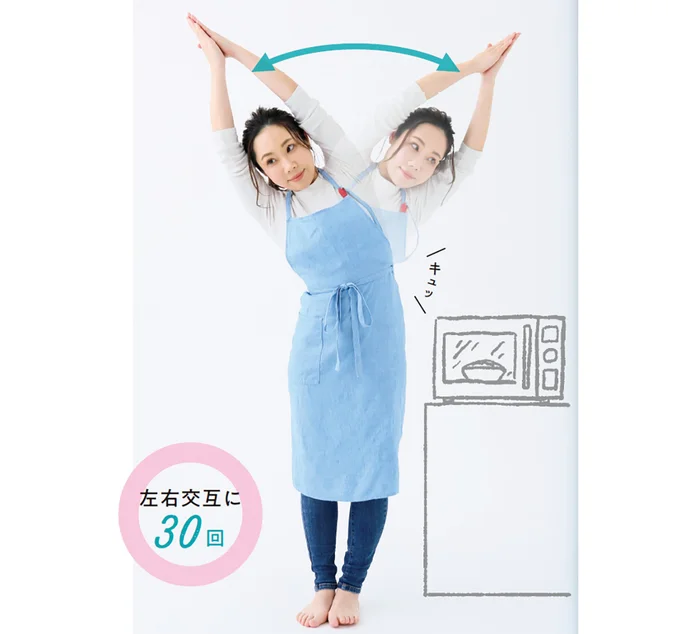 キュッとくびれたウエストに！「たけのこ体操」効果アップのコツは？▶︎次の画像へ