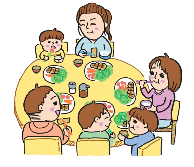 子どもも自分も同じ料理を食べる