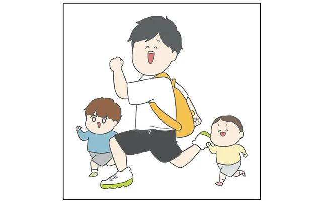 子どもの寝ぐせ直しはバッチリだけど。父親のうっかりな朝の身支度
