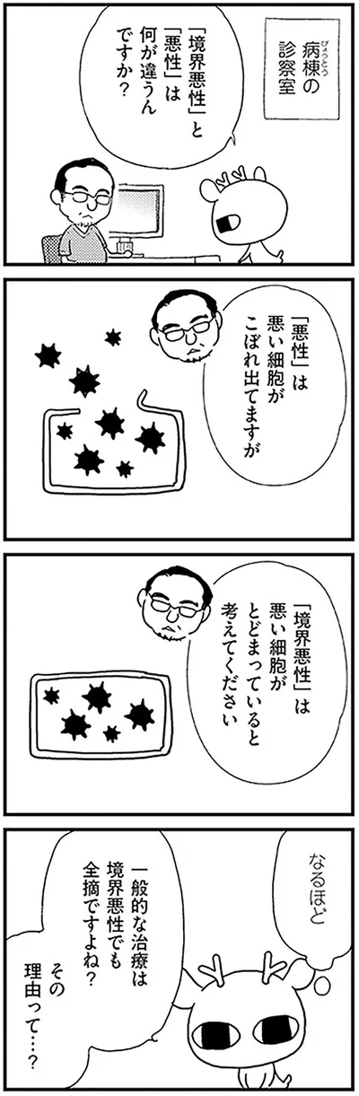 「境界悪性」と「悪性」は何が違うんですか？