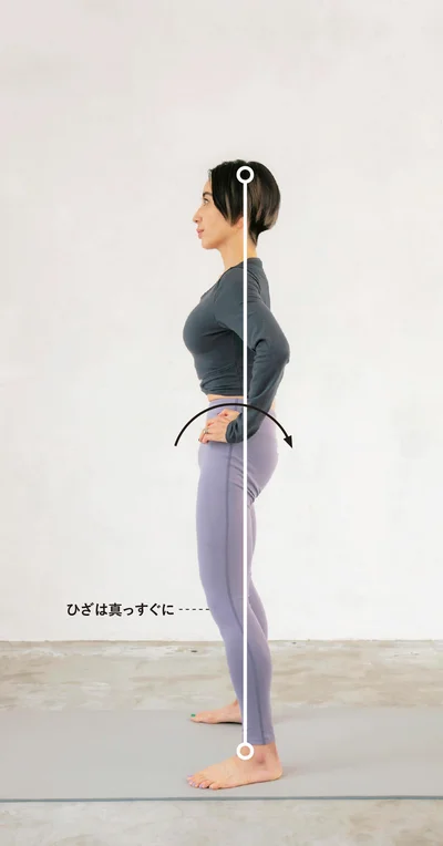 骨盤を後ろに倒す