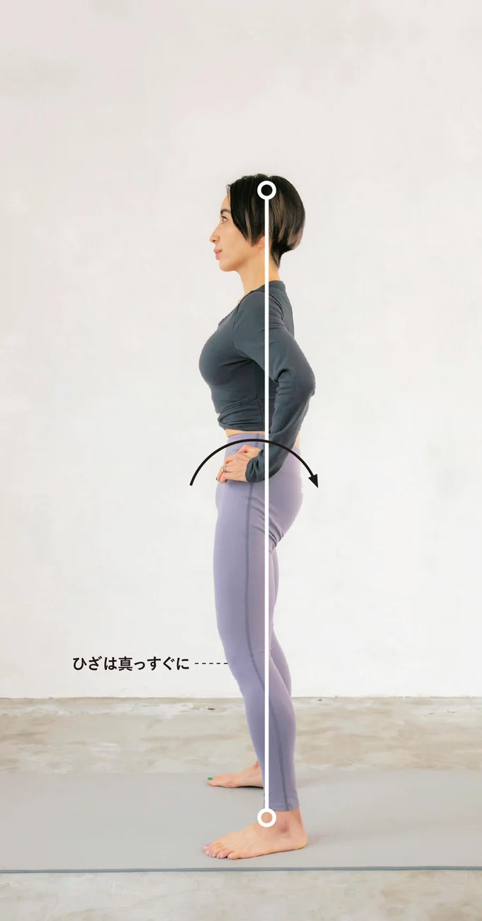 骨盤を後ろに倒す