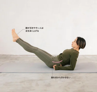 両脚をそろえて伸ばす