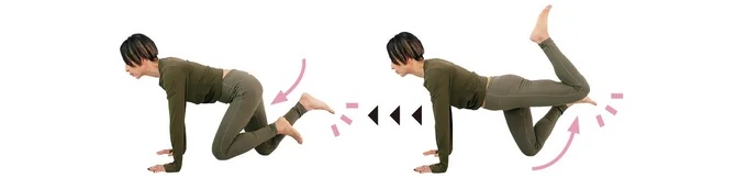 支えになっている脚の足先を浮かせる