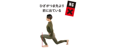 ひざがつま先より前に出ている