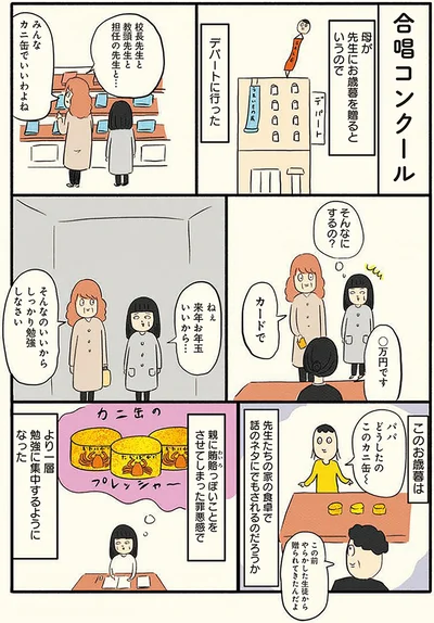 母が先生にお歳暮を贈るため