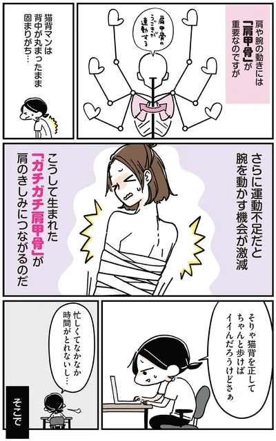 猫背マンは背中が丸まったまま固まりがち…