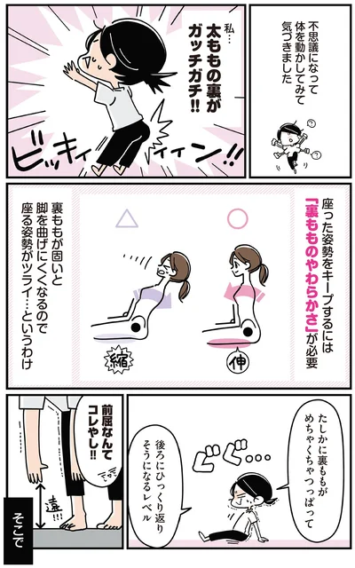 太ももの裏がガッチガチ！！