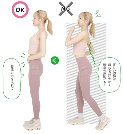 前に行く気持ちとともに反り腰に