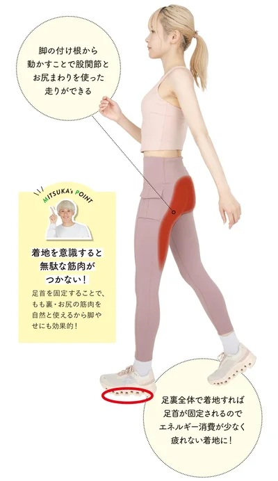 着地を意識すると無駄な筋肉がつかない！