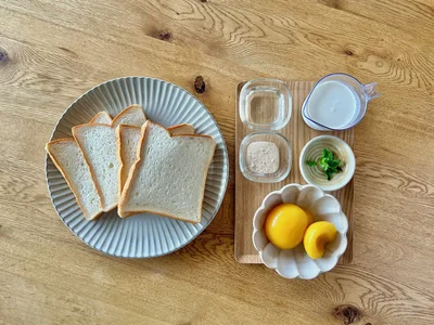 黄桃食パンショートケーキの材料はこちら