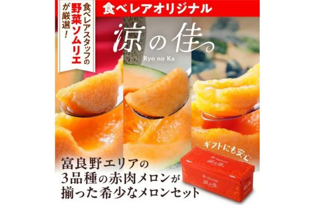 ふらのメロン「涼の佳」3種3玉(税込・送料込11,000円)