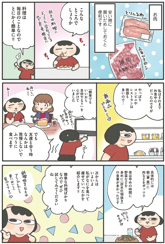 『食べるのを1回も我慢せずに30キロ痩せました！』より