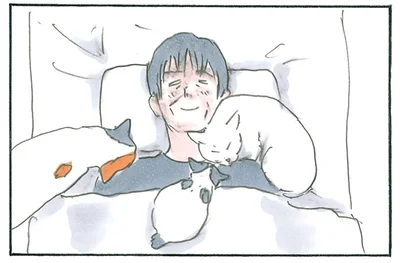 布団で待っていると