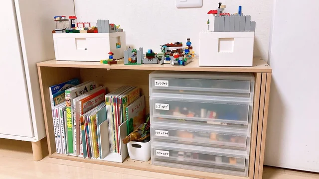 夏休みお子さんと相談しよう！カラボ×無印で作るおもちゃ収納で子どもの使いやすいを目指す