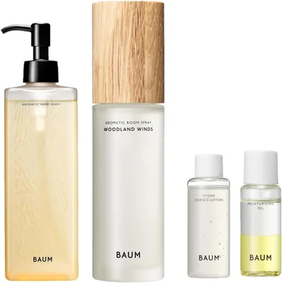 【Amazon.co.jp限定】BAUM(バウム) アロマティック ハンドウォッシュ n 本体 300mL +BAUM アロマティック ルームスプレー 1 WOODLAND WINDS+BAUM化粧水・オイルミニサイズつき ギフト プレゼント