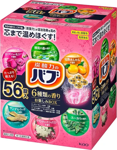 【売れているランキング6位】バブ 【大容量】6種類の香りセレクトBOX 薬用 56錠 炭酸 入浴剤 詰め合わせ