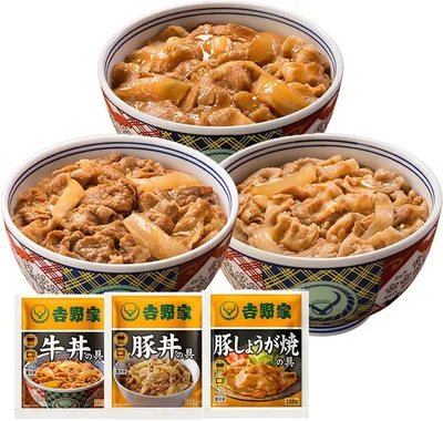 吉野家 牛豚豚セット 計12袋 (牛丼/豚丼/豚しょうが焼き 各4袋)