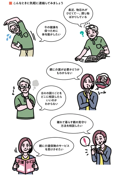 こんなときに気軽に連絡してみましょう