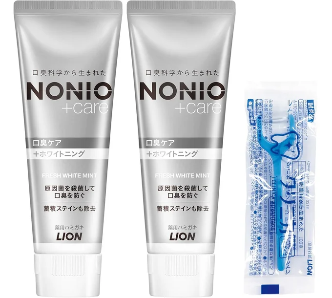 15位はNONIO(ノニオ) プラス ホワイトニング [医薬部外品] ハミガキ (高濃度フッ素 1450ppm配合) 歯磨き粉 セット 130g×2個+Y字フロス付き