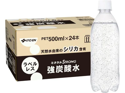 18位は 【Amazon.co.jp限定】 ミネラルストロング 伊藤園 ラベルレス 強炭酸水 500ml×24本 シリカ含有