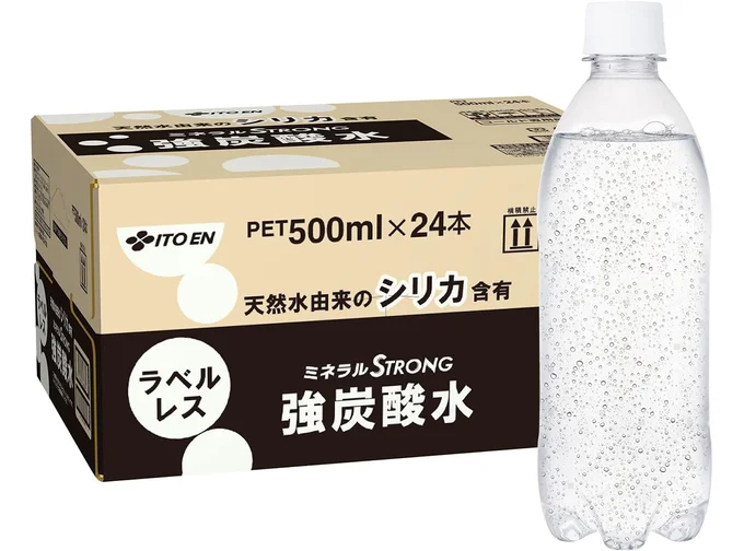 18位は 【Amazon.co.jp限定】 ミネラルストロング 伊藤園 ラベルレス 強炭酸水 500ml×24本 シリカ含有