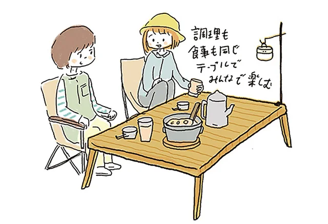 座っている時間が一番長いキャンプ。スタイルごとに違うテーブルやチェアの選び方／ゆるっと始める キャンプ読本（5）
