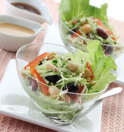 蒸し豆の野菜サラダ
