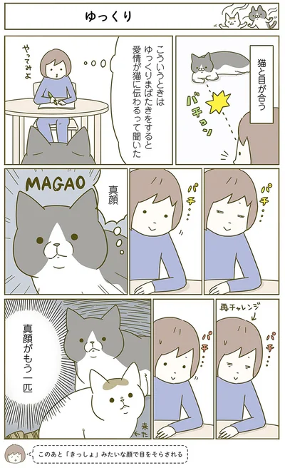 ゆっくりまばたきをすると