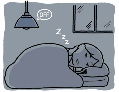 暗いほうが睡眠ホルモンが分泌されので、寝室は真っ暗が理想的