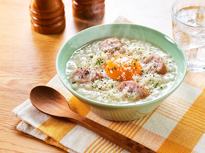 アレンジレシピ「あっさりコク旨チーズがゆ」