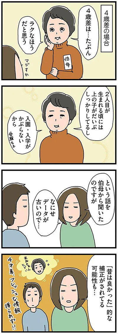 4歳差は…たぶんラクなほうだと思う