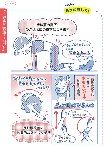 ここでは背中を丸めて