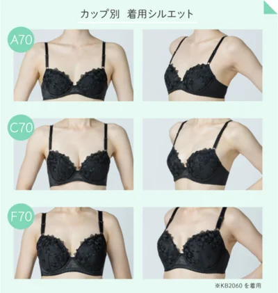 カップ別　着用シルエット