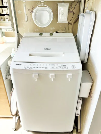 洗濯機のすぐ上に除菌シートをスタンバイ！