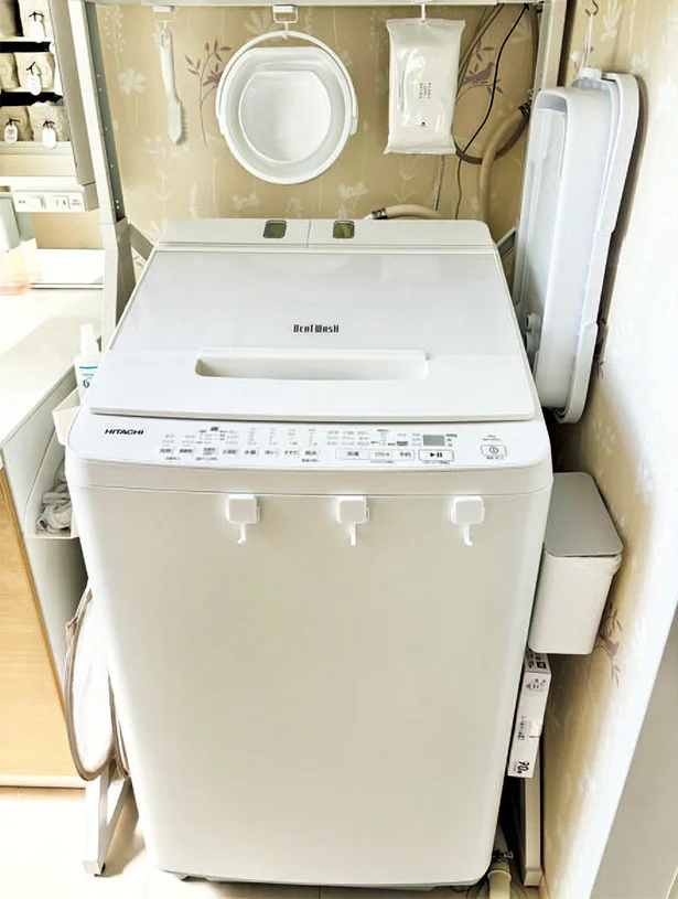 洗濯機のすぐ上に除菌シートをスタンバイ！