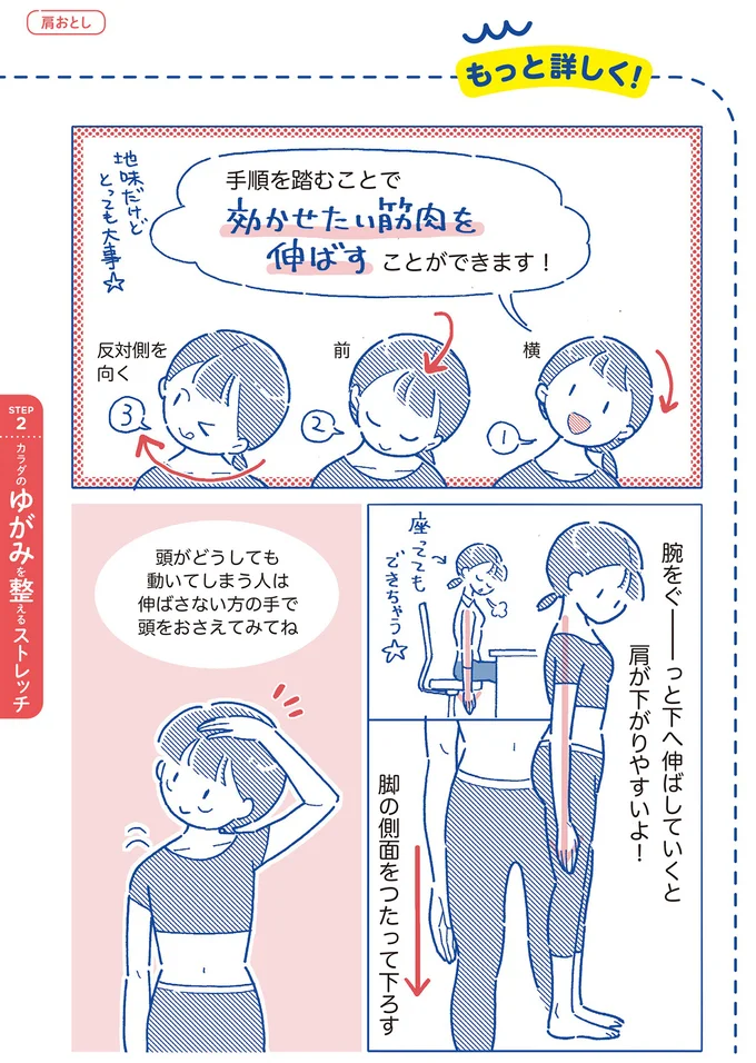 効かせたい筋肉を伸ばすことができます!